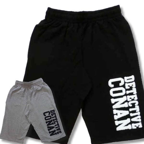 名探偵コナン アニメ キャラ もこもこサガラ刺繍 柄 ハーフパンツ 裏毛 メンズ / bib026 | 