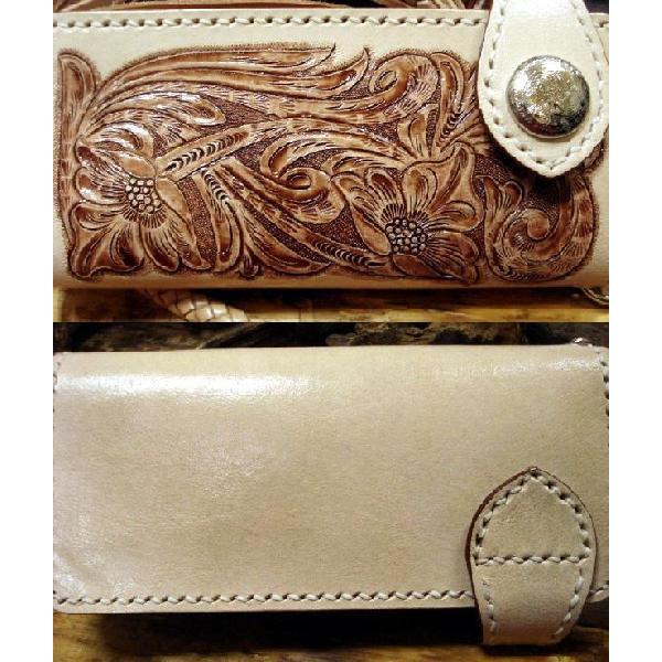 長財布 メンズ 革 カービング バイカーズ ウォレット 送料無料 /bif001