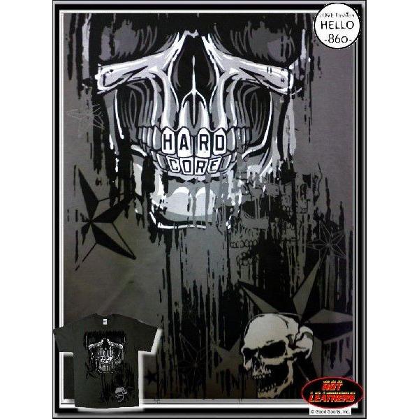 即納 バイカーファッション 大きいサイズ メンズ 半袖 Tシャツ ホラー スカル 灰 /rfa014 |  | 01