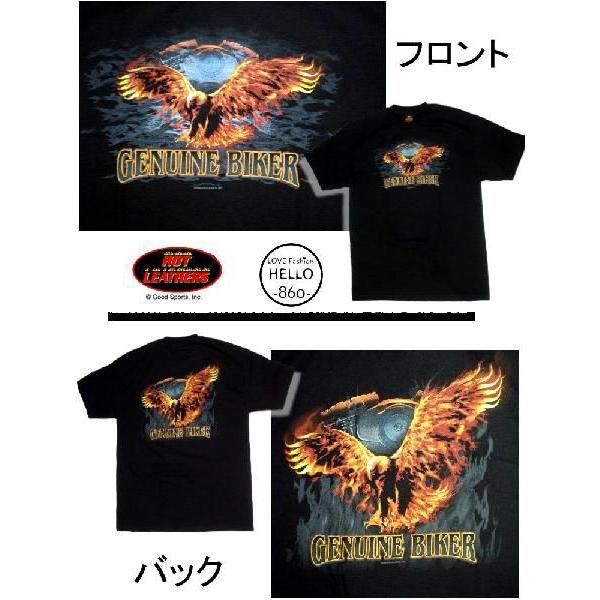 即納 再無 メンズ 半袖 Tシャツ バイカーファッション 大きいサイズ エンジンと火の鳥 黒  /rfa097 |  | 01