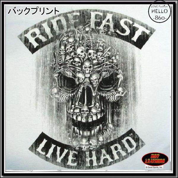 即納 バイカーファッション 大きいサイズ メンズ 半袖 Tシャツ 集合髑髏 白 再入荷 / rfa181 |  | 01