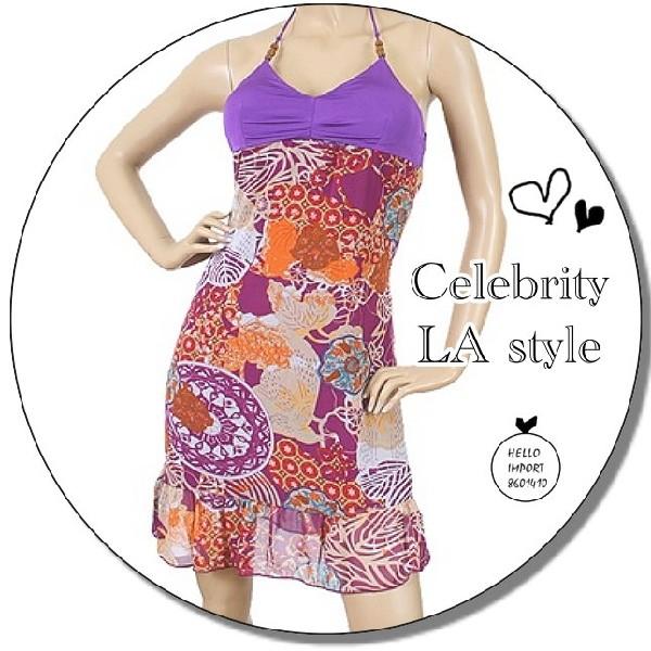 在庫処分セール3900 花柄 ホルターネック ワンピース アジアン 30代 40代 ファッション インポート フラワー柄 レディース 服  / wow024 | 