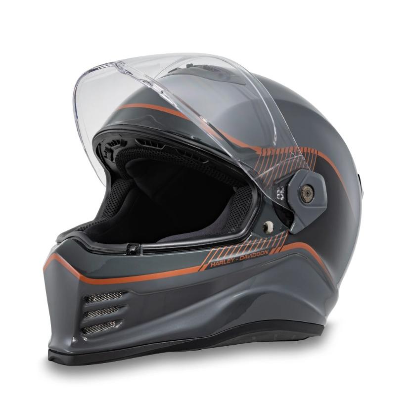 ハーレーダビッドソン Harley Davidson  ヘルメット  Division X15 Sunshield Full Face Helmet　グレイ/オレンジ｜fromla｜04