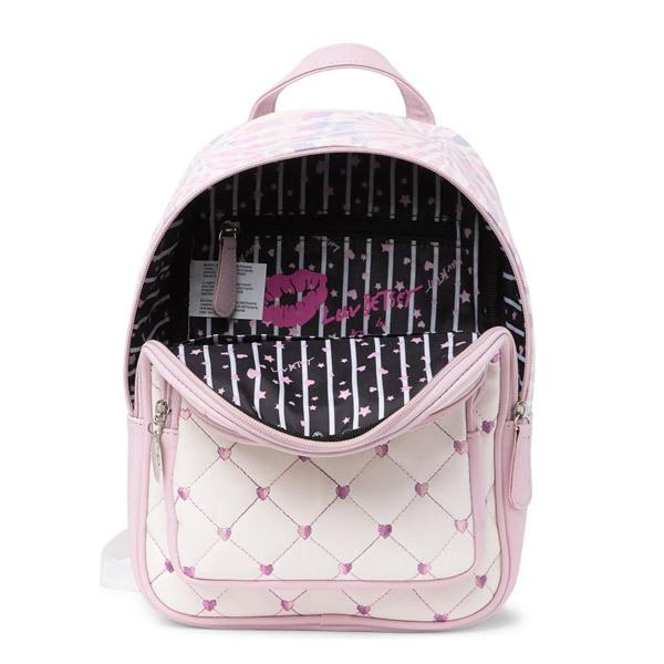 ベッツィージョンソン バックパック Betsey Johnson Quilted Mid Size Backpack (White Multi