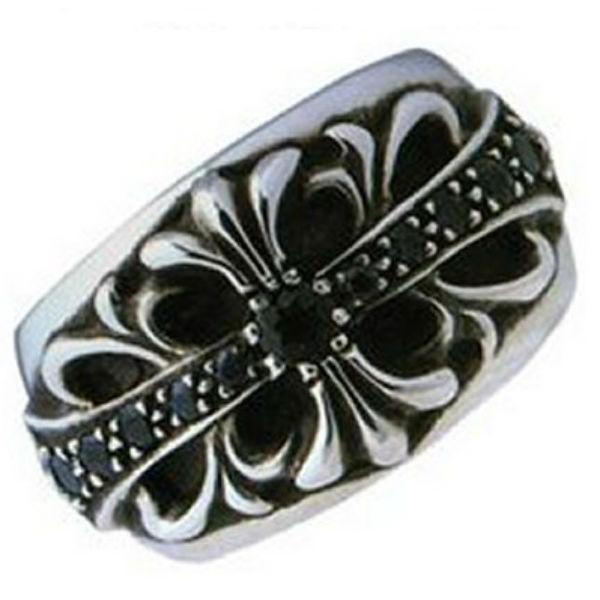 クロムハーツ Chrome Hearts フローラルクロスリングwith サファィア Floral Cross Ring With Sapphire