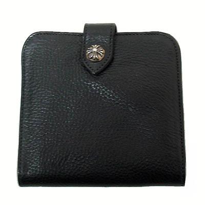 クロムハーツ Chrome Hearts 財布 ウォレット 　スクエア ボタン ビル(ブラック) WALLET-SQ BUTTON BILL