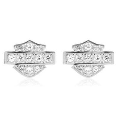 ハーレーダビッドソン Harley Davidson ペティー ホワイト バー＆シールド ポスト ピアス ハーレー純正 正規品 アメリカ買付 USA直輸入 通販