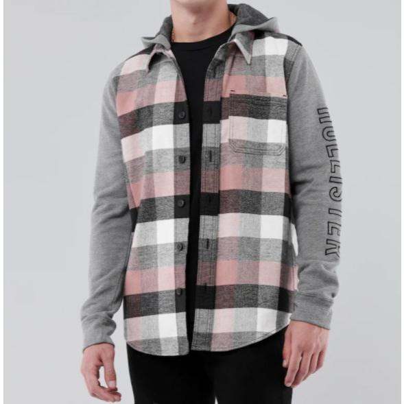 Hollister　ホリスター　★6741　メンズ 長袖シャツ Flannel Shirt グレイ