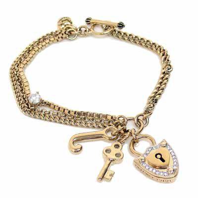 ★ジューシークチュール　ブレスレット　key and lock bracelet　キー＆ロックブレスレット（ゴールド）｜fromla｜02