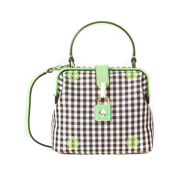 ケイトスペード ミニバッグ PXRUB372 Kate Spade remedy gingham small top handle ★ レメディ ギンガム スモール トップ ハンドル（グリーン