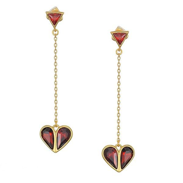 ケイトスペード ピアス Kate Spade WBRUH791 Crystal Heart Linear Drop Earrings