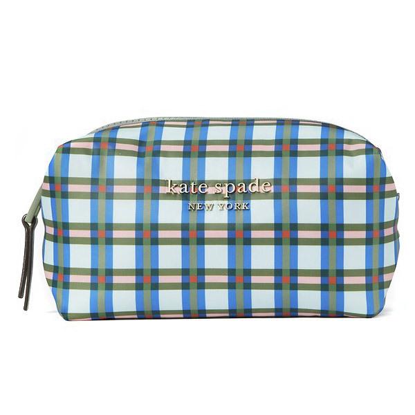 ケイトスペード 化粧ポーチ Kate Spade ● everything puffy plaid medium cosmetic case エブリシング パフィー プレイド コスメティック everything puffy