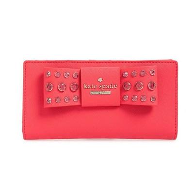 ケイトスペード Kate Spade 長財布 PWRU4660 ★ Davies Mews Stacy Wallet リボン ラインストーン ステイシー 財布（全3色）