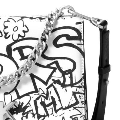 マイケルコース ショルダーバッグ ★ 30T8SOXL7T Michael Michael Kors Mott Large Graffiti Leather Crossbody チェーン スワッグ ショルダー (ホワイト)｜fromla｜06