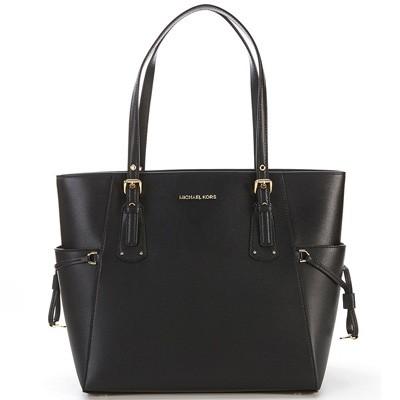 マイケルコース トートバッグ Michael Michael Kors 30H7GV6T9L Voyager Crossgrain Leather Tote (Black) レザー トートバッグ (ブラック)