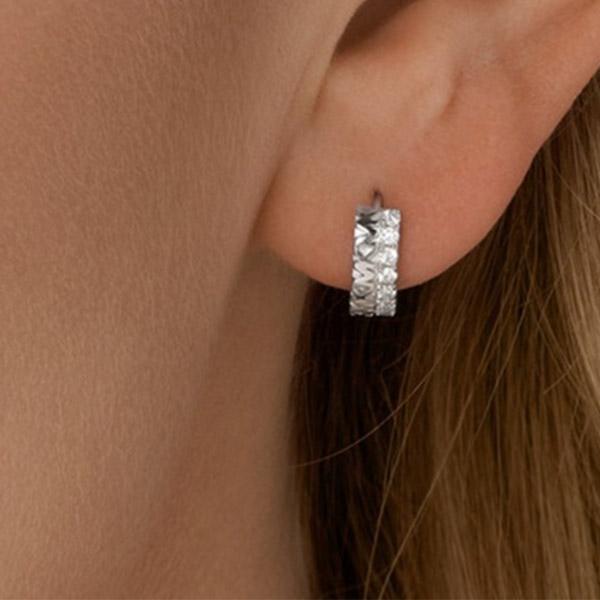 マイケルコース ピアス Michael Kors Sterling Silver Monogram Huggie Earrings (SILVER) モノグラム ハギー ピアス (シルバー)｜fromla｜04