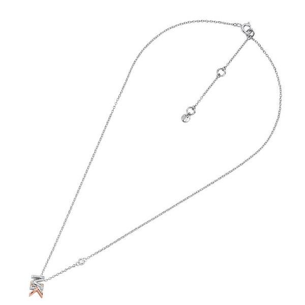 マイケルコース ネックレス Michael Michael Kors Two-Tone Sterling Silver Cubic Zirconia & Layered Logo Pendant Necklace (Two Tone) ロゴ ペンダント｜fromla｜02