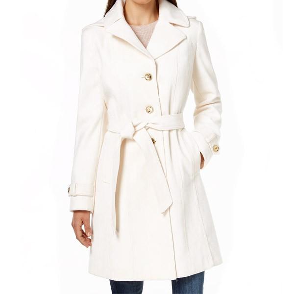 マイケルコース コート アウター Hooded Belted Walker Coat Ivory