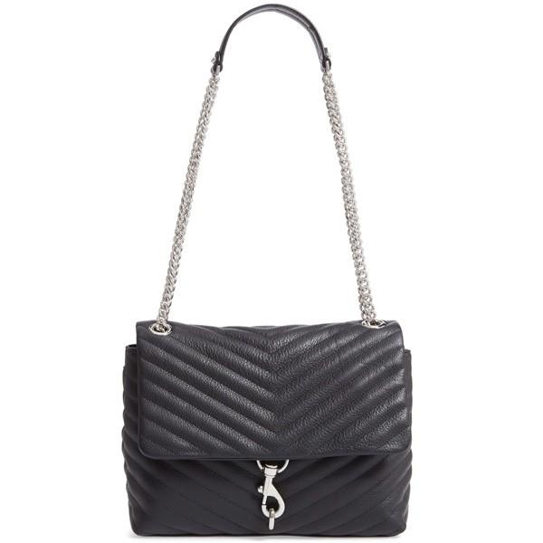 レベッカミンコフ ショルダーバッグ REBECCA MINKOFF HF18EEQD37 Edie Flap Shoulder Bag (BLACK) レザー フラップ ショルダーバッグ (ブラック)｜fromla