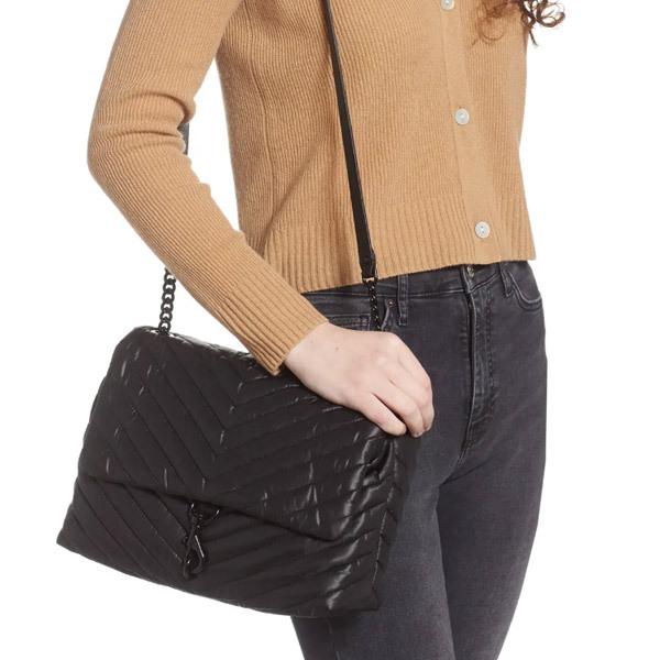 レベッカミンコフ ショルダーバッグ REBECCA MINKOFF HU20MEND56 Edie Nylon Jumbo Flap Shoulder Bag ナイロン ジャンボ フラップ