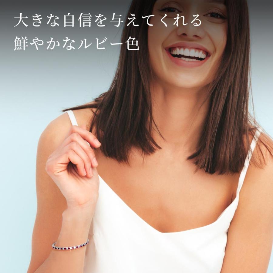 ブレスレット レディース テニスブレスレット ルビー カラー プラチナ 18金 加工 シルバー925 40代 50代 ブランド | ニューヨークからの贈り物 | 06