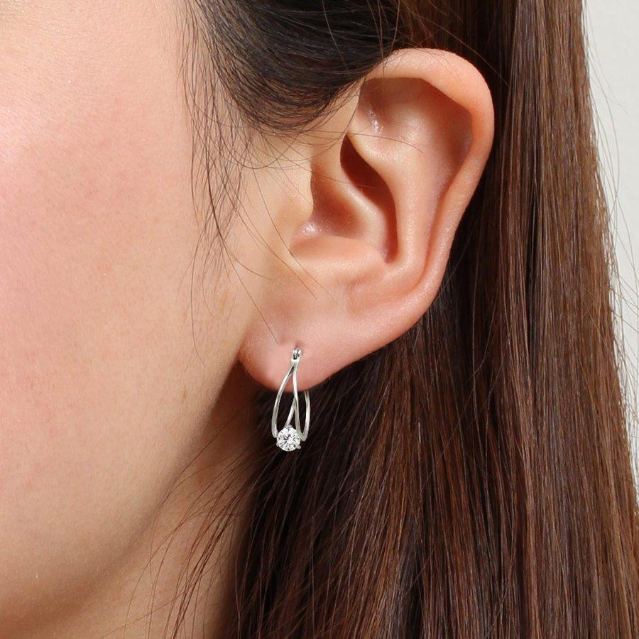 ピアス レディース ダイヤモンド Cz フープピアス プラチナ 18金 加工 アレルギー対応 ブランド ホワイトデー E130 ニューヨークからの贈り物 通販 Yahoo ショッピング
