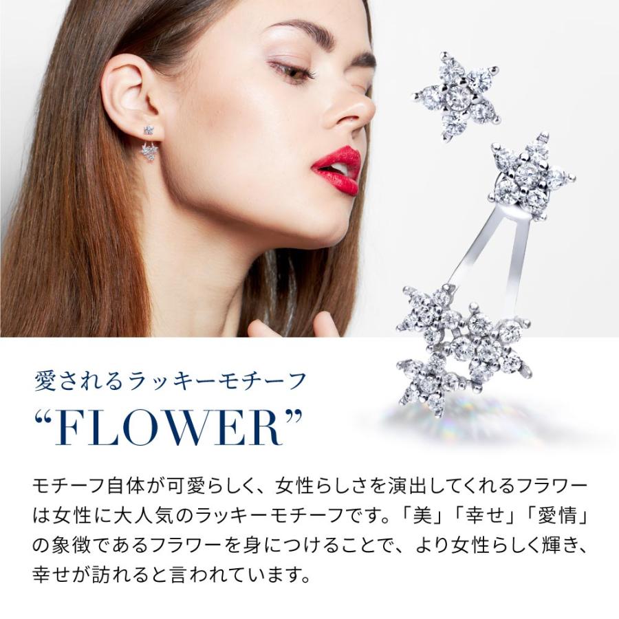 ピアス レディース プラチナ 加工 アレルギー対応 フラワー 花 40代 50代の画像