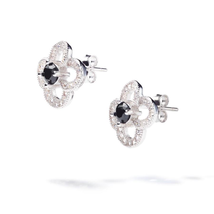 ピアス レディース Cz ブラックダイヤモンド プラチナ 加工 アレルギー対応 ブランド フラワー 花 E162 ニューヨークからの贈り物 通販 Yahoo ショッピング