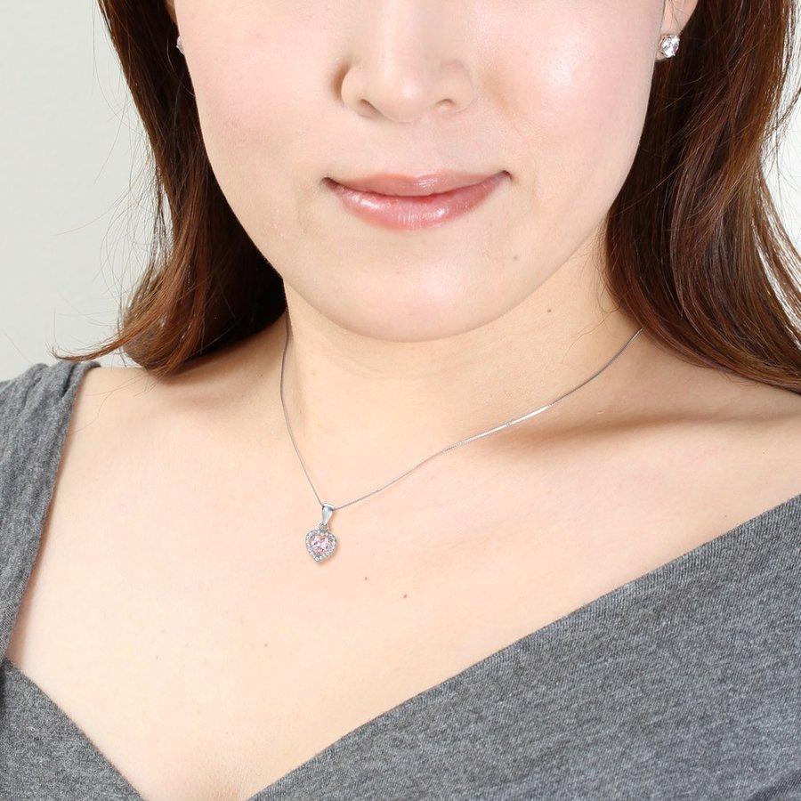ネックレス レディース プラチナ 加工 ピンク ハート 40代 50代 60代 誕生日 プレゼント 妻 彼女の画像
