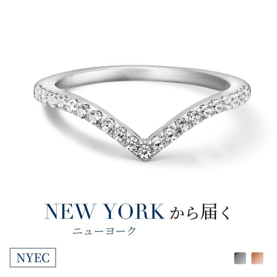 指輪 レディース ダイヤモンド cz プラチナ K18 18金 ピンクゴールド 加工 V字 リング ブランド :r066:ニューヨークからの贈り物  通販 