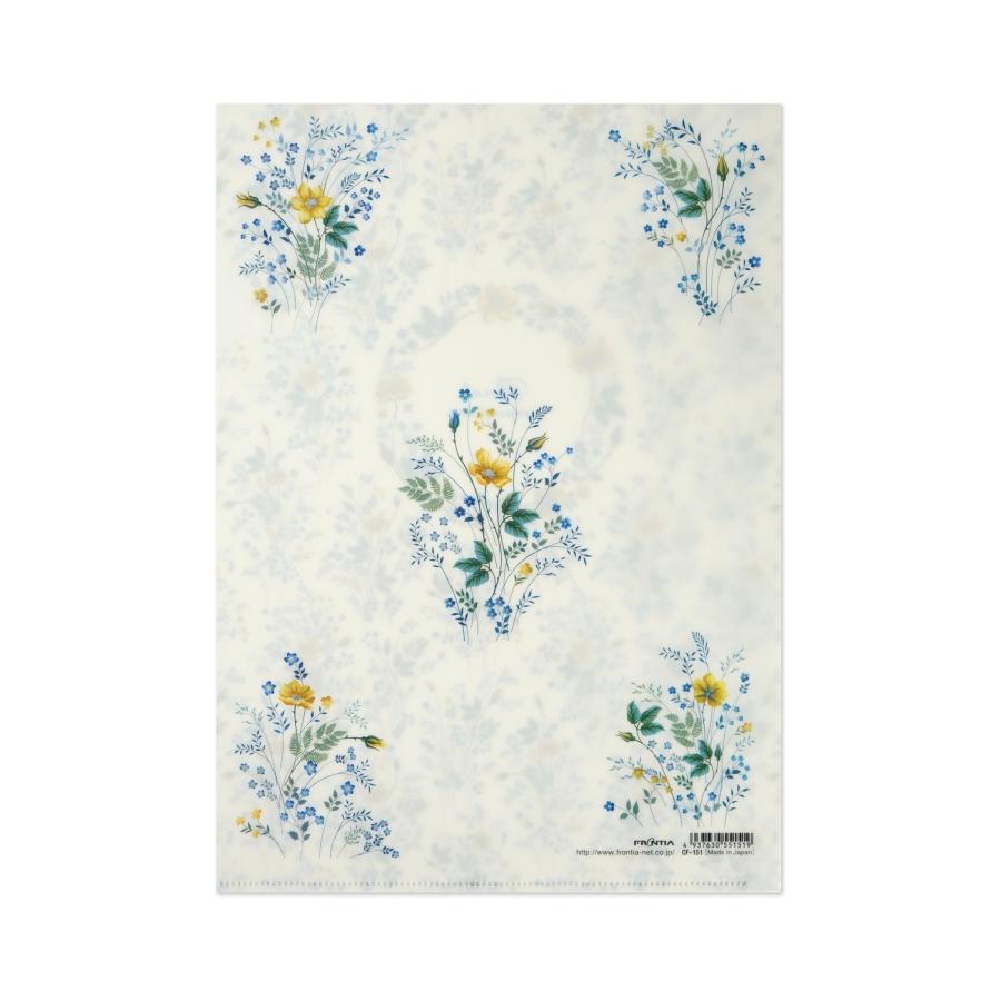 Ａ４クリアフォルダ　青と黄の小花｜cf-151 |  | 01