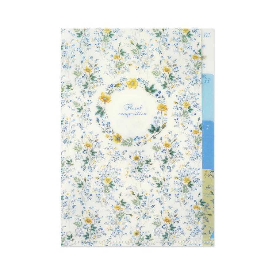 Ｂ６クリアフォルダ　青と黄の小花｜cf-159 | 