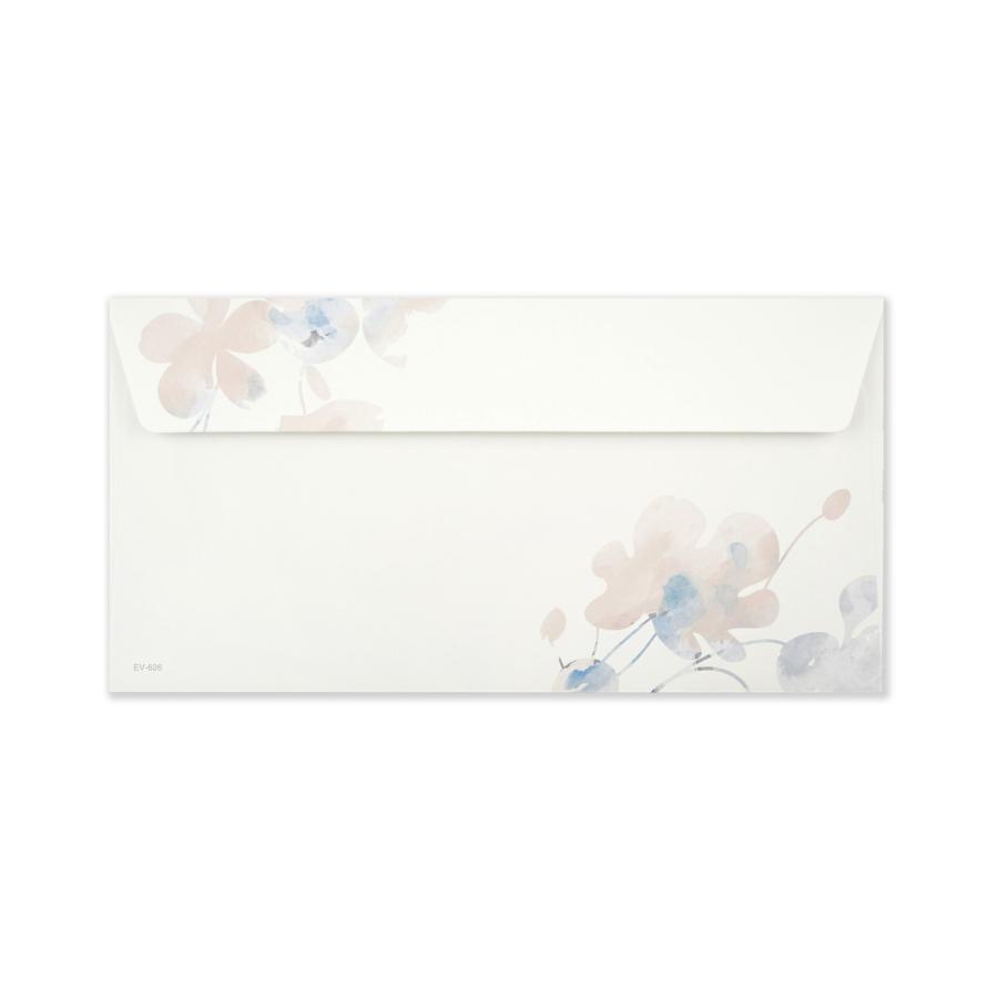 封筒　淡い色の花あわせ｜ev-626　定形 定型 郵便 枠なし 6枚入り おしゃれ シンプル かわいい 記念日 招待状 案内状 お礼 季節 夏 |  | 01