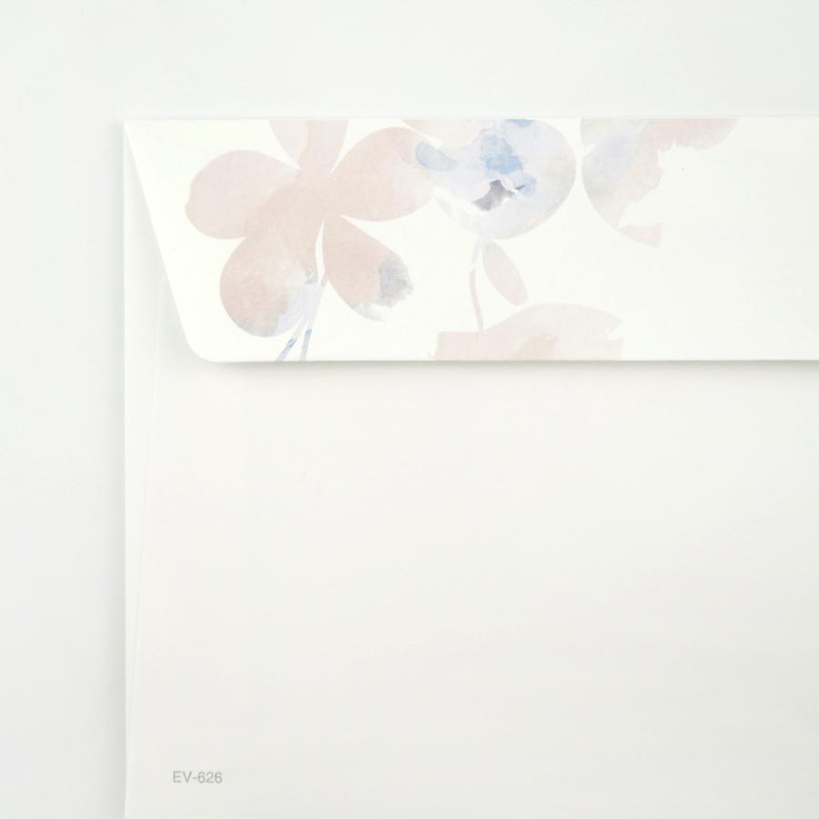 封筒　淡い色の花あわせ｜ev-626　定形 定型 郵便 枠なし 6枚入り おしゃれ シンプル かわいい 記念日 招待状 案内状 お礼 季節 夏 |  | 04