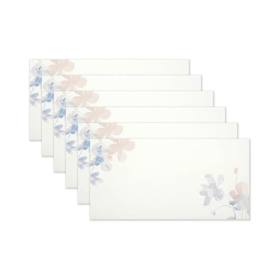 封筒　淡い色の花あわせ｜ev-626　定形 定型 郵便 枠なし 6枚入り おしゃれ シンプル かわいい 記念日 招待状 案内状 お礼 季節 夏 |  | 06