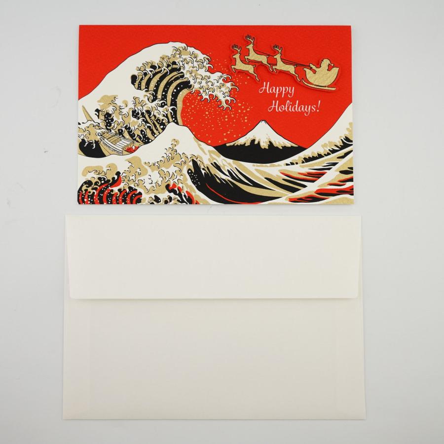 立体和風クリスマスカード 波と富士山|jxcd-131 : フロンティア 立体和風クリスマスカード 波と富士山|jxcd-131 : フロンティア
