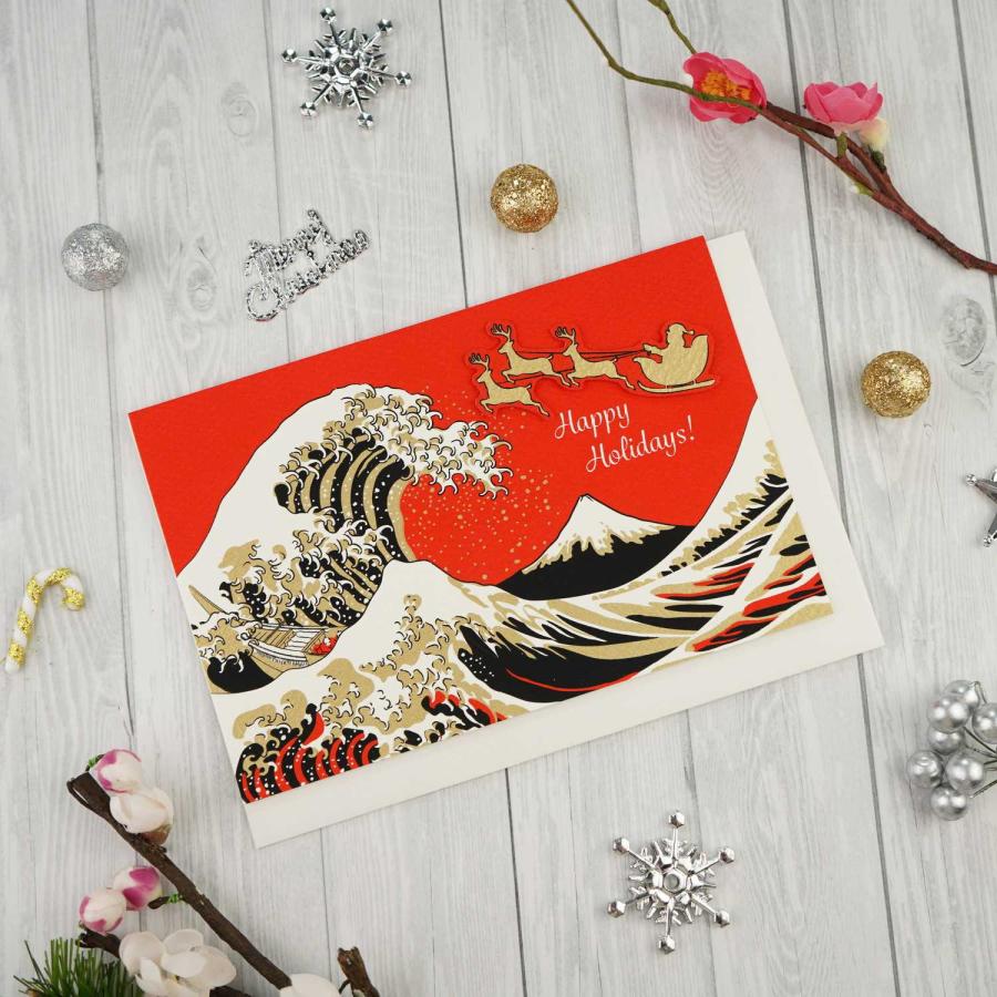立体和風クリスマスカード 波と富士山|jxcd-131 : フロンティア 立体和風クリスマスカード 波と富士山|jxcd-131 : フロンティア