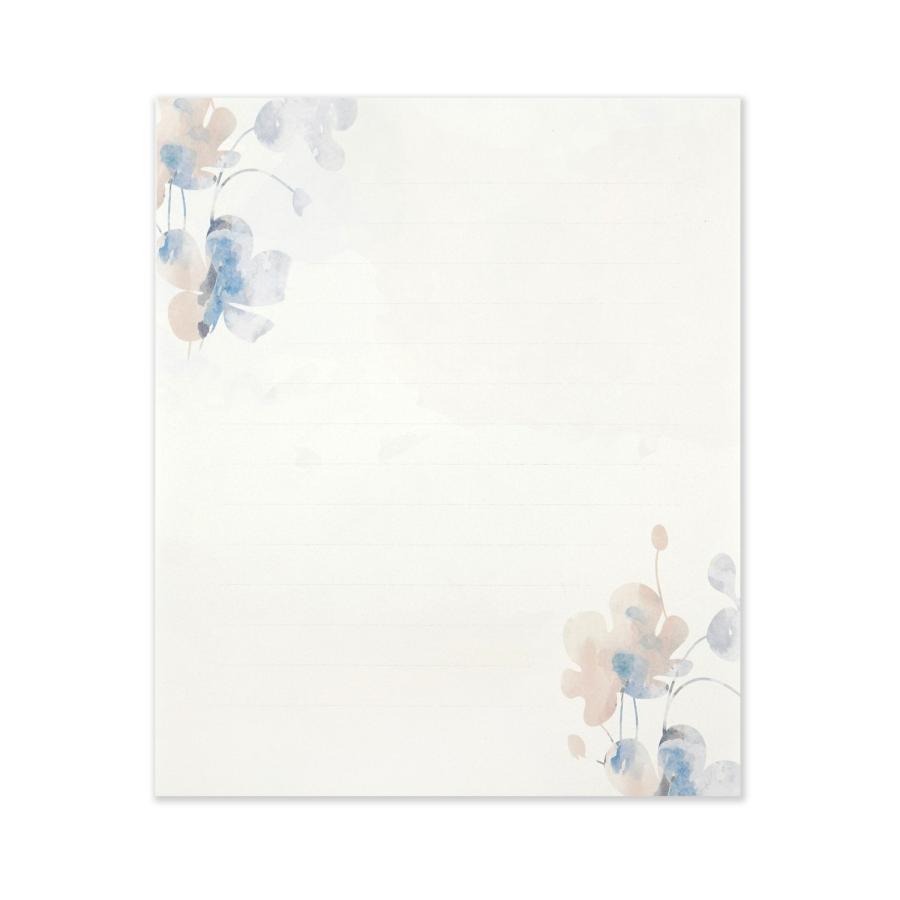 便箋 淡い色の花あわせ｜pd-626 手紙 2柄各9枚 全18枚入り カラー 大人