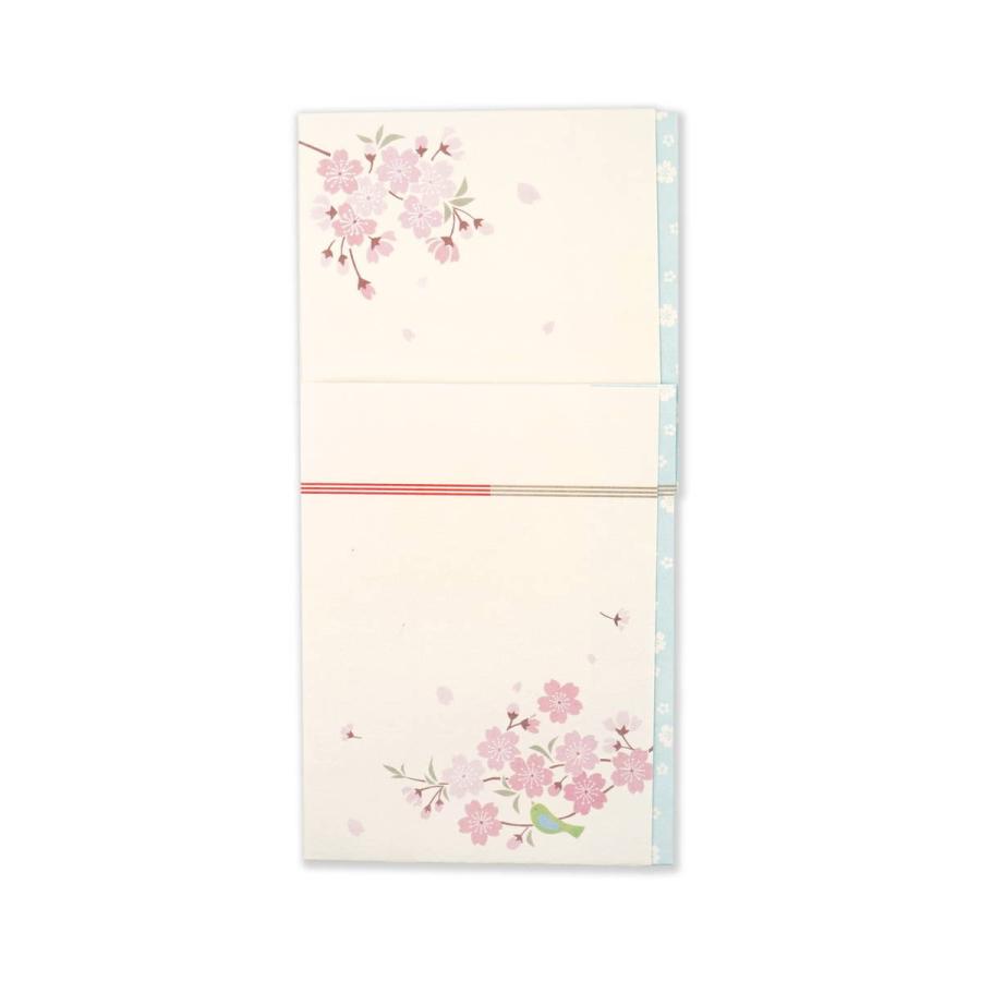 新品未使用保証付★合格祝/就職祝/進級祝/進学祝に！国内メーカー高性能ノートパソコン 多当袋 入学祝 桜と鶯 ブルー 金封 簡易祝儀袋 1枚入り 中封筒付き