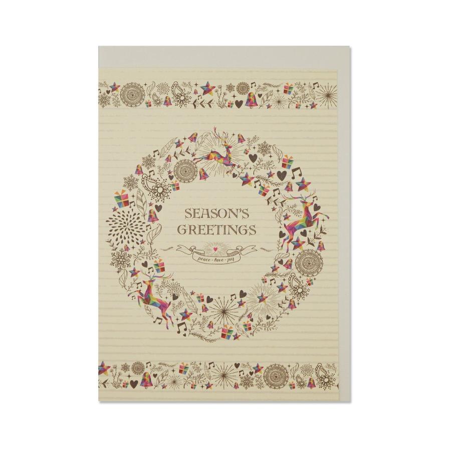 クラシッククリスマスカード クリスマスリース｜xcd-244