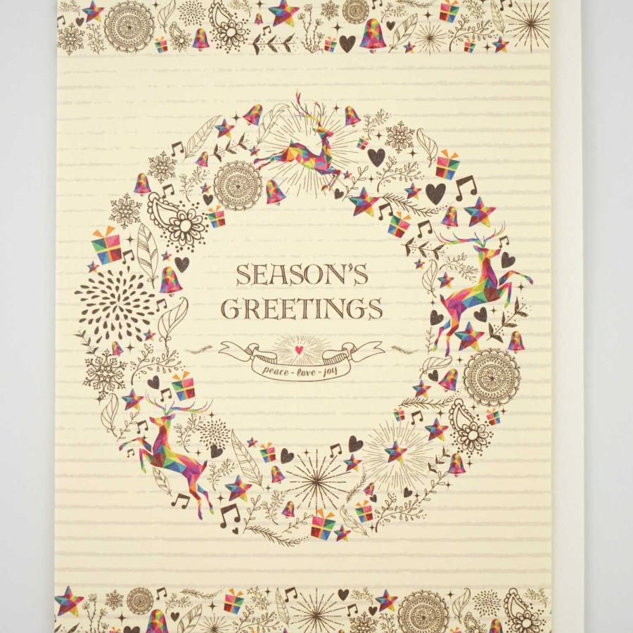 クラシッククリスマスカード クリスマスリース｜xcd-244