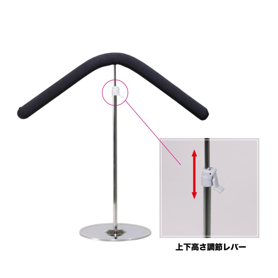 フレキシブルハンガー T字ハンガー スタンドハンガー 黒 クローム