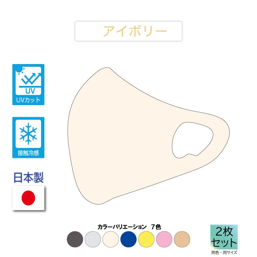 快適マスク 洗える 日本製 UVカット 日焼け防止 接触冷感 大きい 同色２枚入 大人用サイズS・Ｍ・L 送料無料 代引不可｜frontier-win｜07