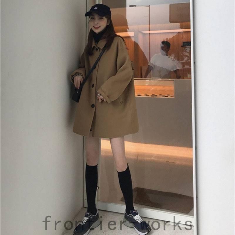 白 フリル付 アウター レディース 冬 コート アウター ミディアム丈 レディース 長袖 ボタン 大人可愛い キュート ベージュ 黒 ブラック 10代 代 30代 40代 デイリー Hanagrocare Com