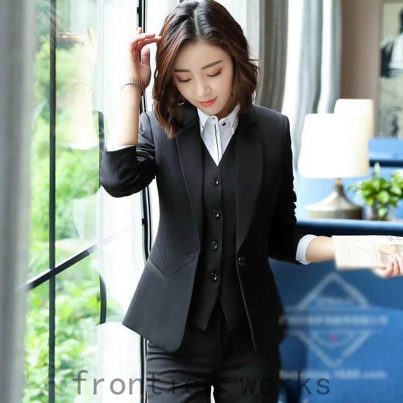 ビジネススーツ パンツスーツ レディース スーツ セットアップ 洗える ビジネス オフィス 通勤 Ol 女性 秋 冬 秋服 Fro66 Frontier Works 通販 Yahoo ショッピング