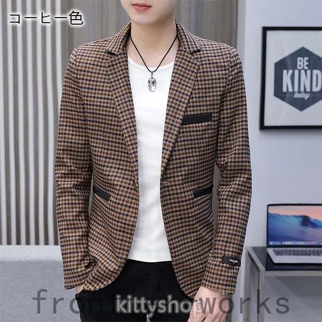 22年製 新品 ジャケット ジャケット メンズ 春 夏 チェック柄ジャケット ブレザー ジャケット メンズ 春 夏 チェック柄 テーラードジャケット ブレザー ブラック 細身 着痩せ ビジネス ジャケット 黒 カーキ 30代 40代 Www Threeriversofs Com