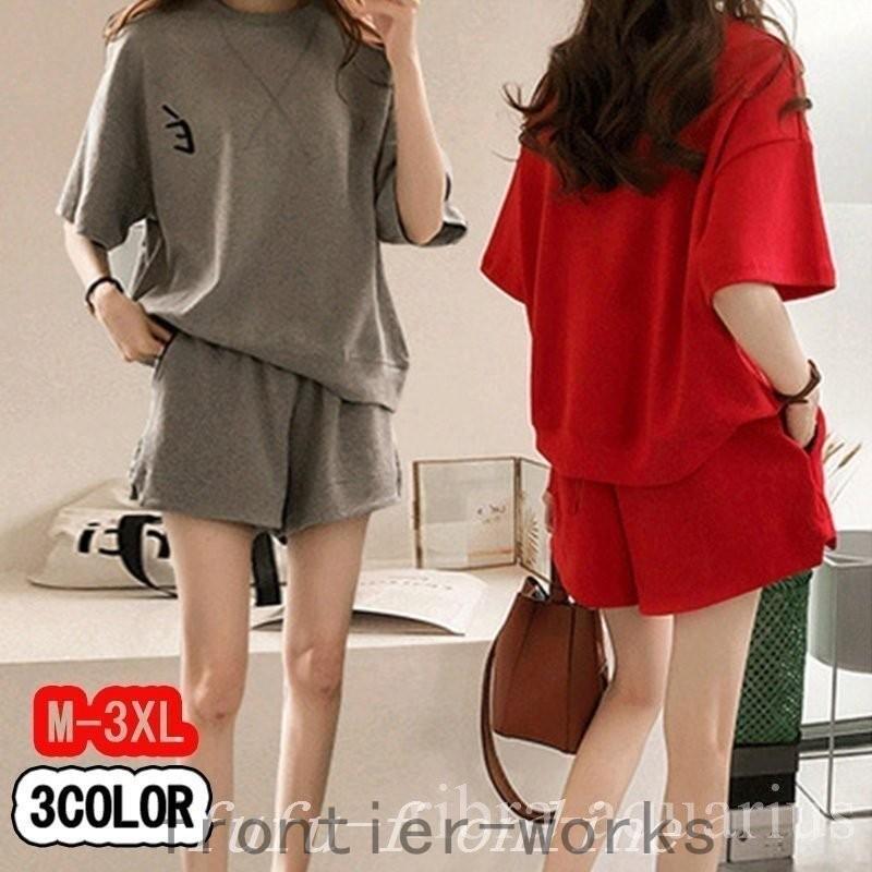 パジャマルームウェアレディース春夏半袖パジャマショットパンツルームウェア上下セット可愛い韓国