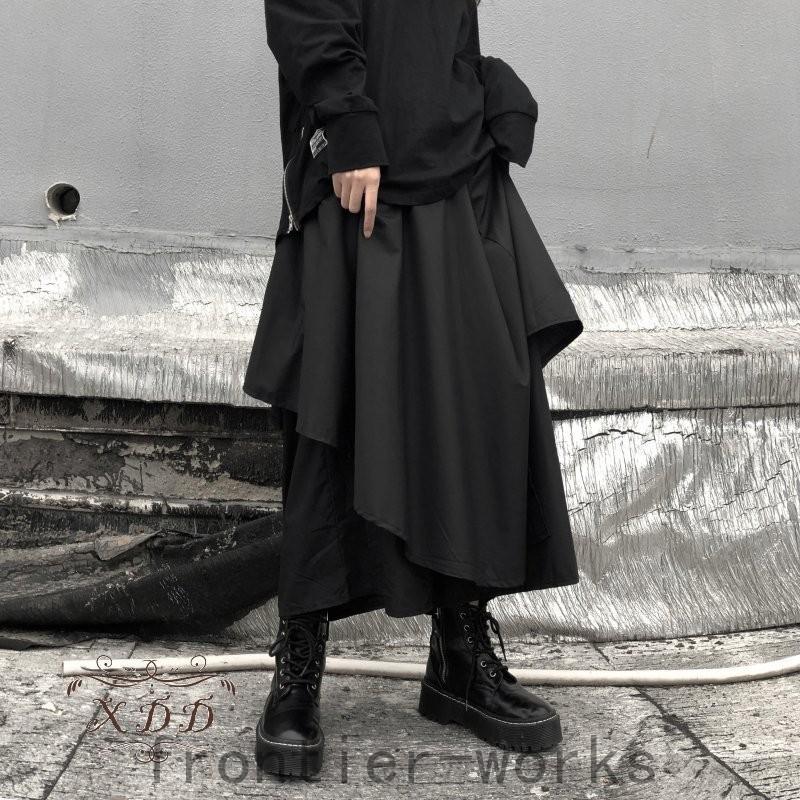 袴パンツ モード系 ワイドパンツ レディース スカート風 メンズ 韓国 原宿 個性的 ズボン Fro67 Frontier Works 通販 Yahoo ショッピング