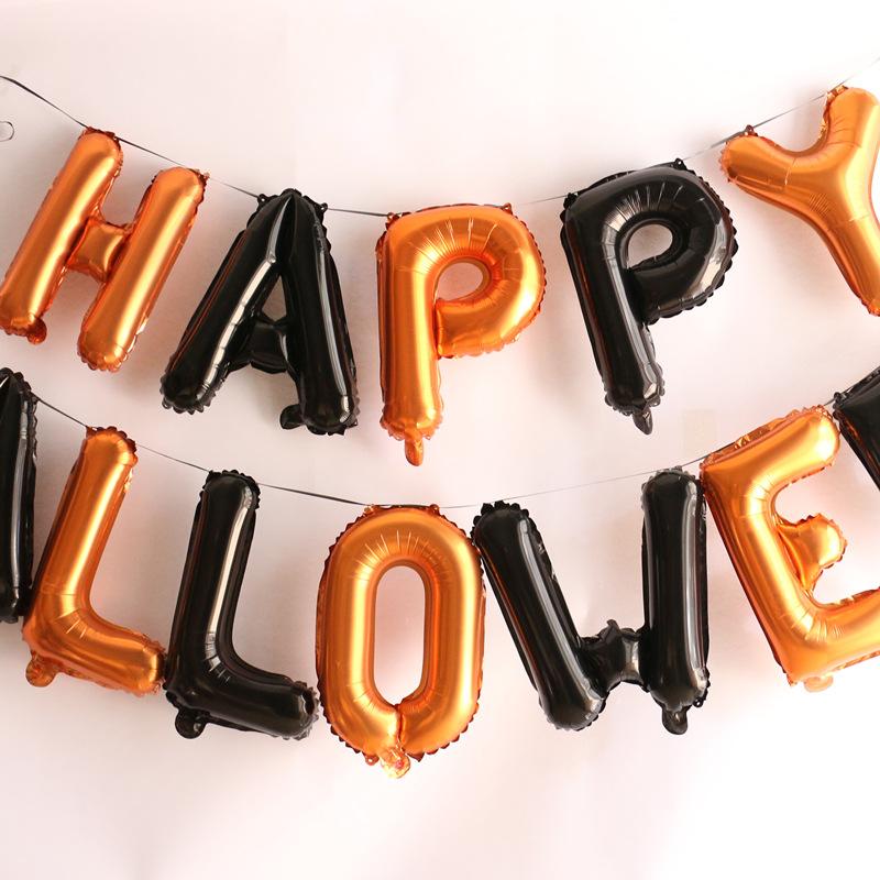ハロウィン風船 バルーン HAPPY HELLOWEEN 文字風船 14文字 飾り付け