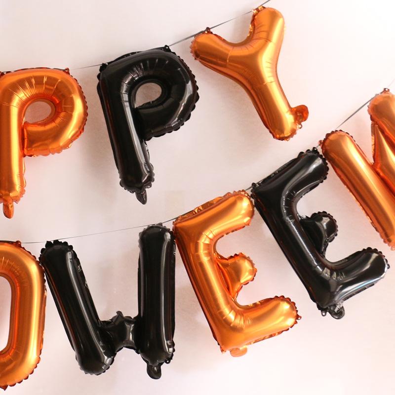 ハロウィン風船 バルーン HAPPY HELLOWEEN 文字風船 14文字 飾り付け